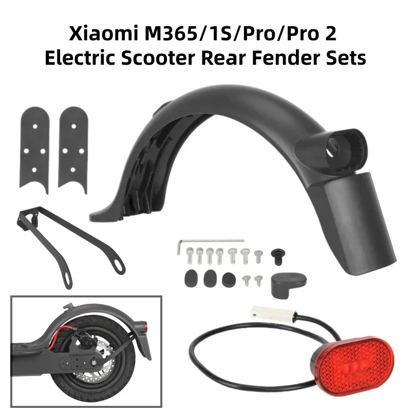 

Electric Scooter Rear Fender Sets with Turn Signal Light LED for Xiaomi M365/Pro/Pro 2/1S Gray E-scooter Mudguard Accessories