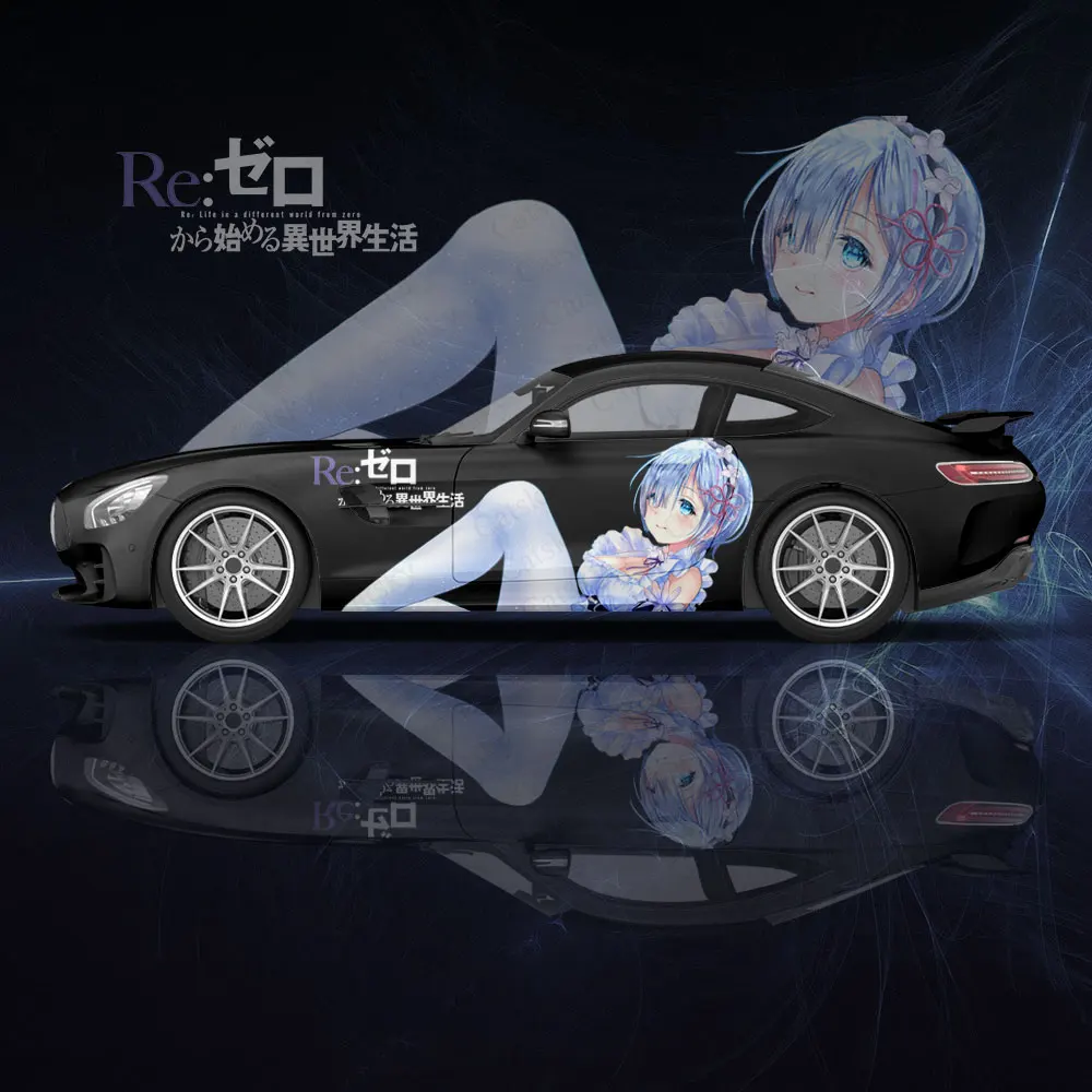 Sexy Anime Girl Re:zero 2pcs Car Sticker for Universal Large Car Decal Car Sticker for Univers Car Body Stickers Decoration