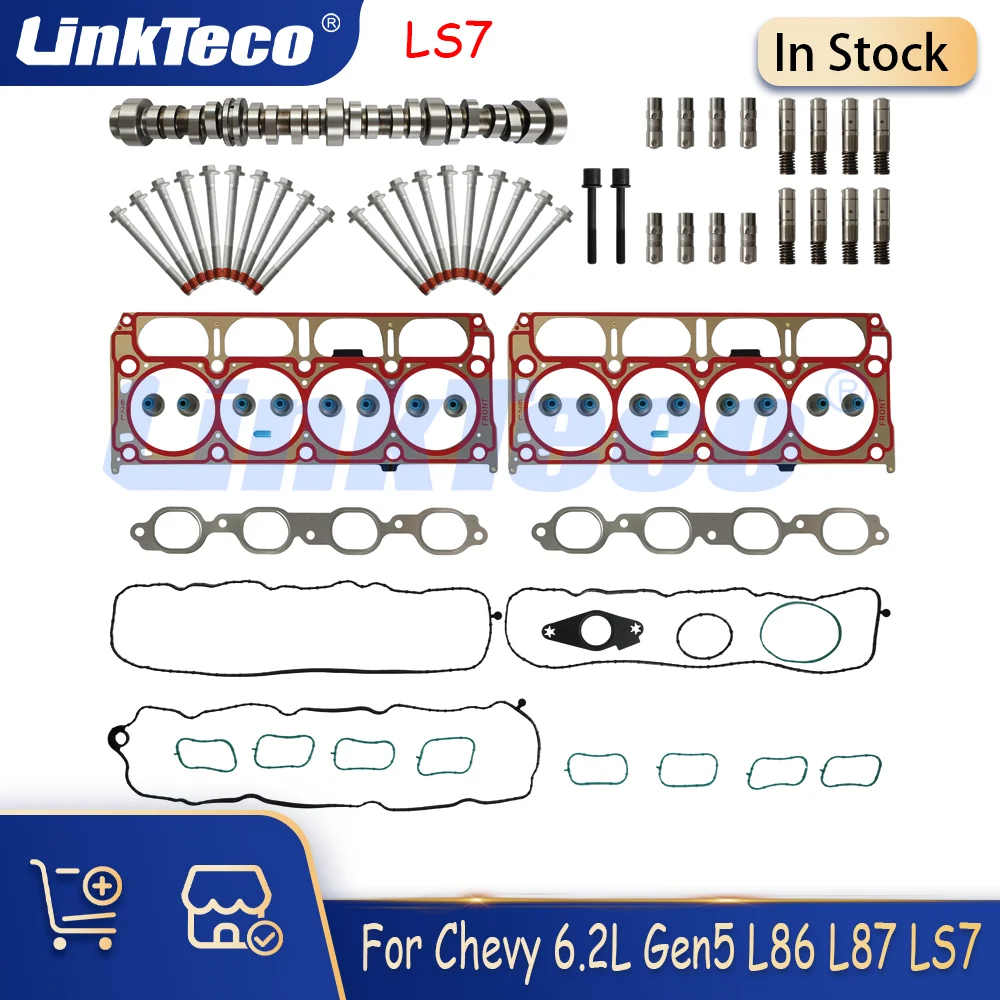 AFM Camshaft LS7 Lifters Kit Head Gasket Set WIth Bolts Fit For 2014-2020 6.2 L Chevy Cadillac GMC Gen5 L86 L87 NEW 12619823