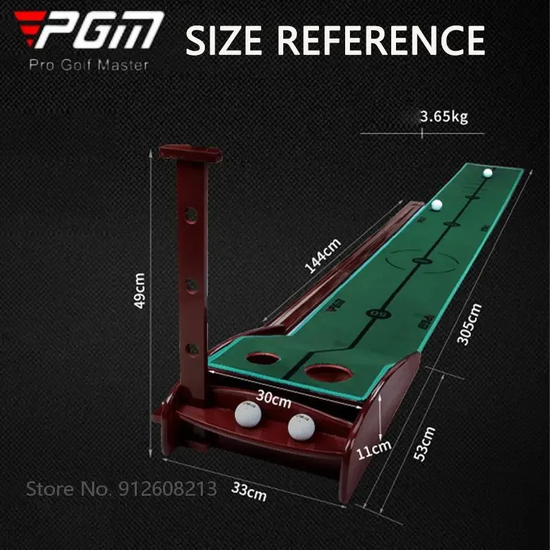 PGM 3M Korean Golf Putter Trainer Solid Wood Golf Putting Mat Auto Ball Return Practice Set Golfing Training Aids Velvet Blanket