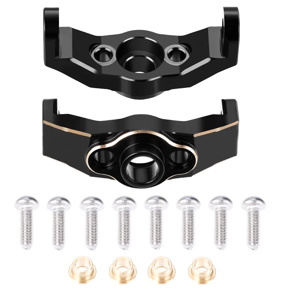 AXSPEED Black Brass Caster Blocks C-hubs Axle Diff Cover Steering Knuckle Shock Cap for 1/18 RC Crawler TRX4M Upgrade Parts