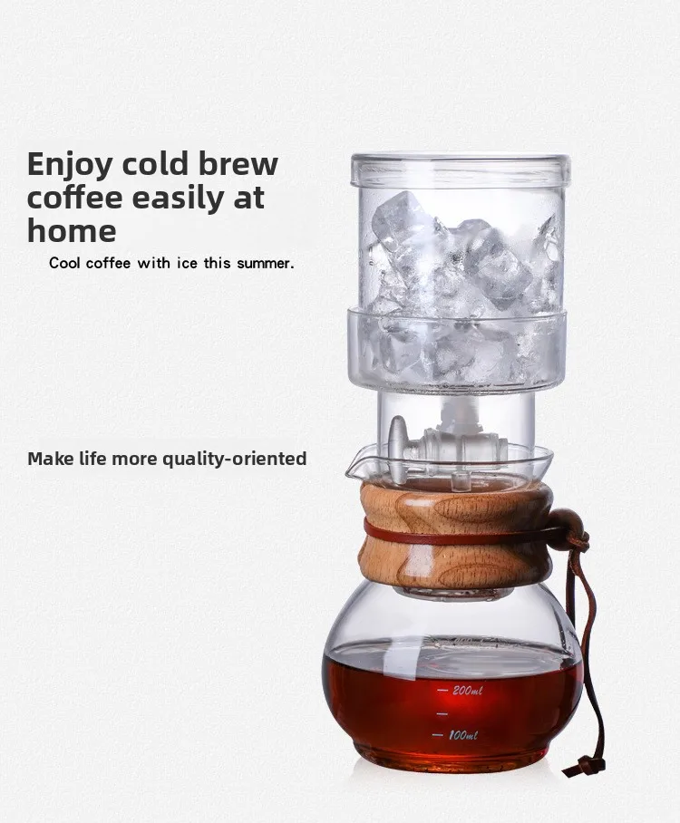 Japanese Style Cold Brew Coffee Drip Maker 600ml 1000ml Glass Ice Drip Pitcher Pour Over Set for Home Office Gift