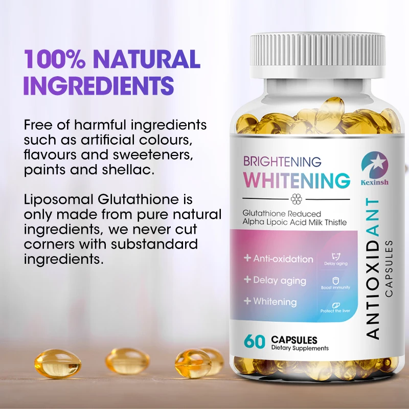 Kexinsh 60/120 Whitening Organic Glutathione Capsule Collagen Anti-Aging Skin Whitening