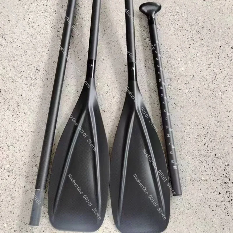 Portable Detachable Full Carbon Fiber Kayak Paddle Single Blade Double Blade Convertible SUP Board Oar Lightweight Adjustable