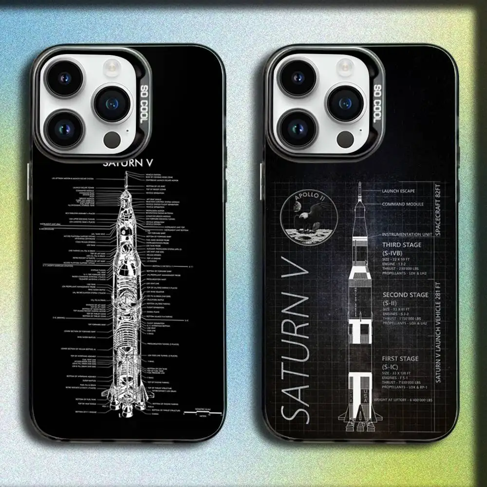 

Space Rocket Satellite Launcher Phone Case For iPhone 17,16,15,14,13,12,Pro,Max,Plus,E,SE4,Air,Mini Black IMD Box