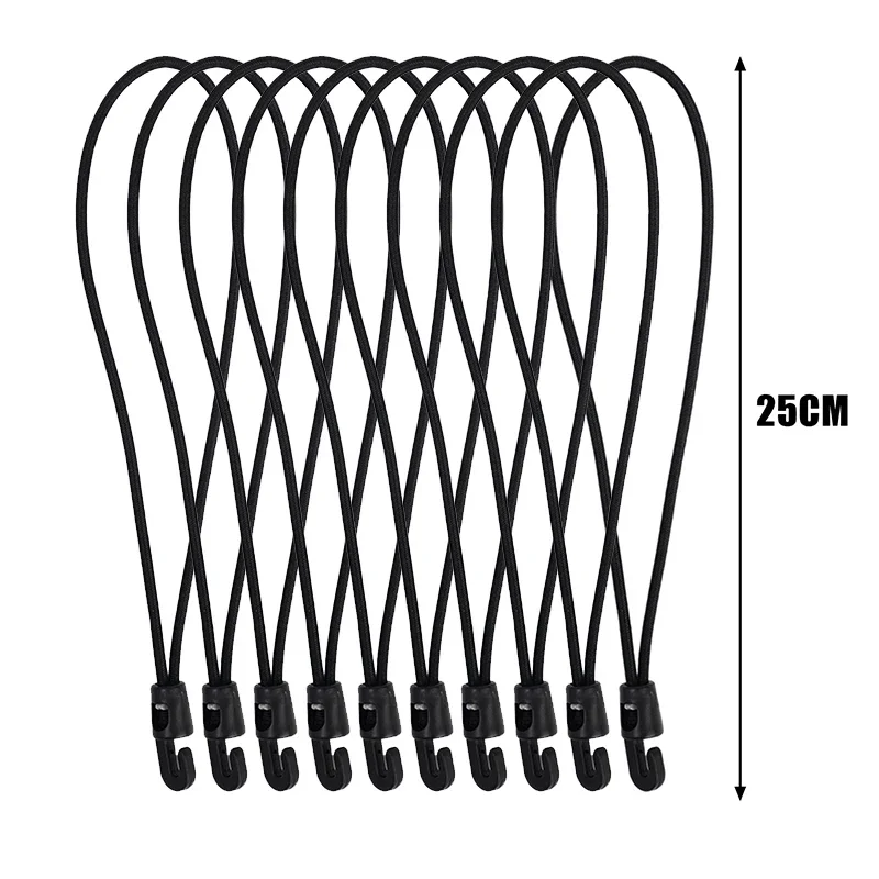 Bungee Cord Mini Bagage Elastisch Touw Hoge elasticiteit Expander touwen met haak Verstelbare rubberen spanner Camping elastische band