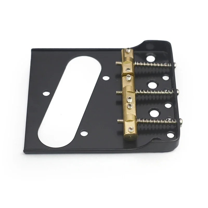 Dual Load Guitar Bridge with Cut-down Sides w/Compensated Brass Saddles for TL Guitar Chrome Black Gold