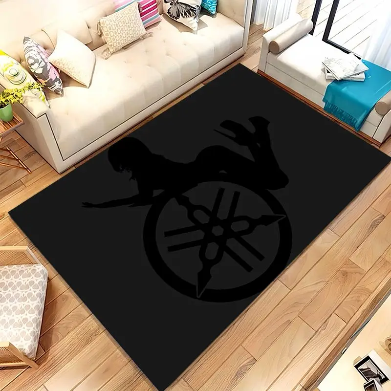 Vintage Y-Yamahas Style Racing Biker Garage Moto Soft Non-Slip Area Rug for Living Room,Bedroom Carpet Mat for Sofa,Home Decor