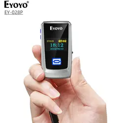 Eyoyo Mini skaner kodów QR Bluetooth z wyświetlaczem LCD przenośny bezprzewodowy czytnik kodów kreskowych 1D 2D do biblioteki