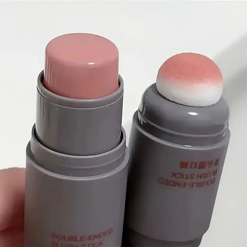 Powder Blusher Durable Monochrome Lip Cheek Dual-use Matt Natural Rouge Double Head Sponge Powder Blusher Stick Makeup 2024