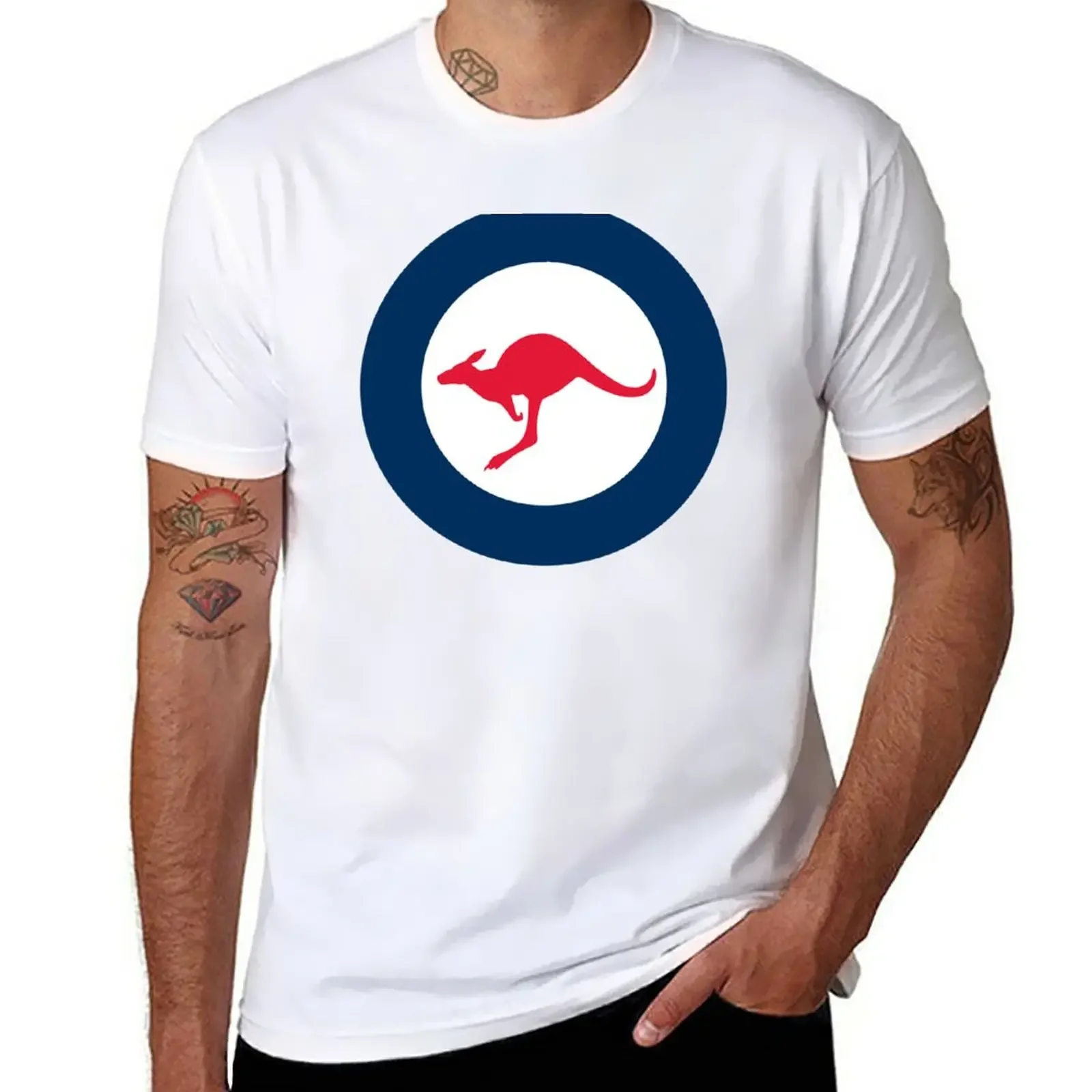 RAAF ROYAL AUSTRALIA AIR FORCE ROUNDEL RONDEL KANGAROO T-Shirt summer top animal prinfor boys blacks Men's t shirts