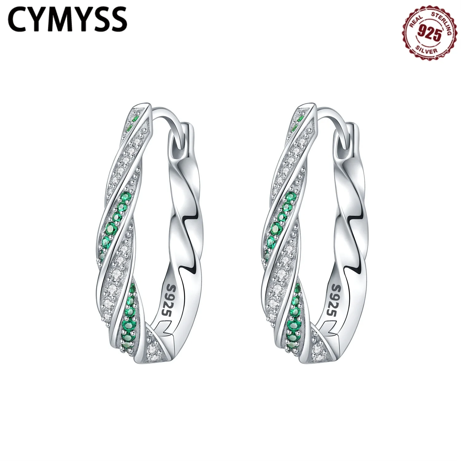 

CYMYSS 925 Sterling Silver Needle Earrings Are Suitable For women's Weddings Fashionable And Simple Jewelry Cute Earrings