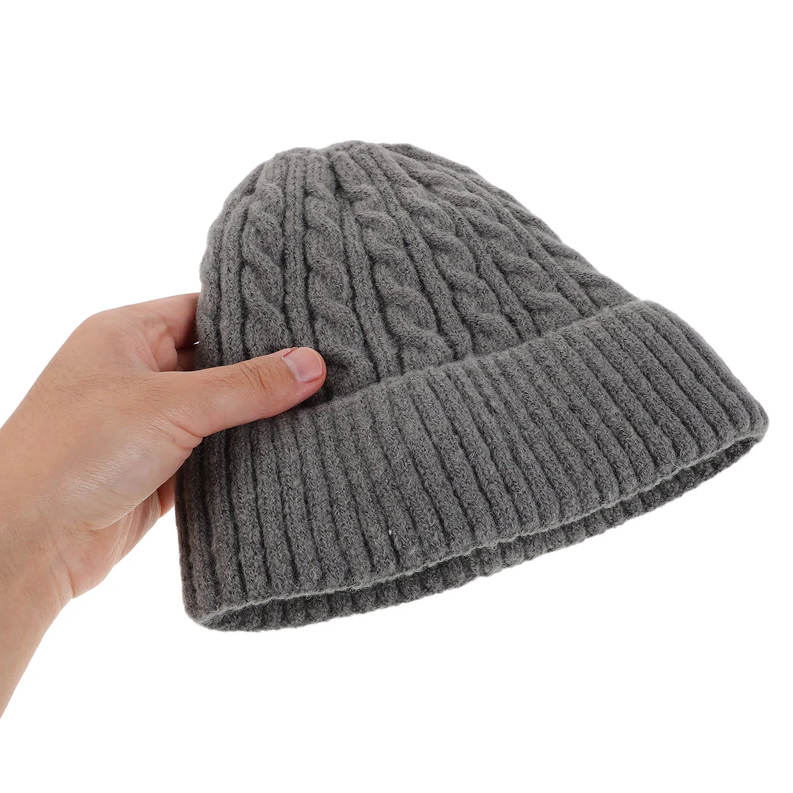

Thickened Fleece Lined Warm Winter Beanie Cap For Women Cable Knit Hat Stylish Outdoor Daily Wear Soft Knit Beanies