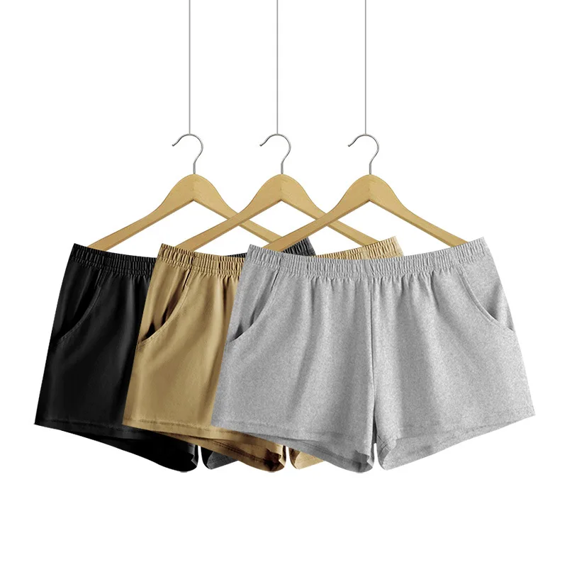 

Men's underwear solid color cotton pocket home pants sports shorts loose simple quality pajama pants 999