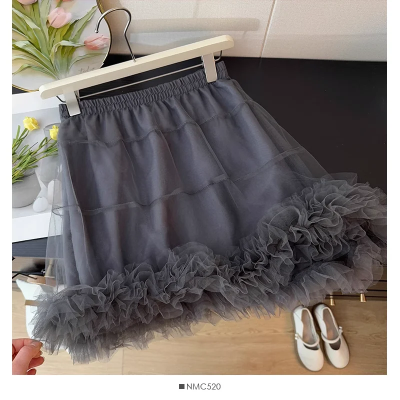 

Ballet Style Mesh Patchwork Mini Skirt Women Spring Summer High Waist A-line Ball Gown Skirts Fairy Sweet Y2k Faldas