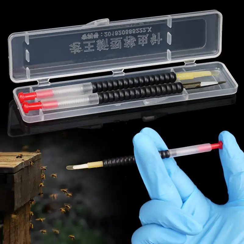 2 قطعة إبرة نقل يرقات ملكة النحل الربيع قابل للسحب تطعيم أدوات بلاستيكية تربية النحل معدات تربية النحل