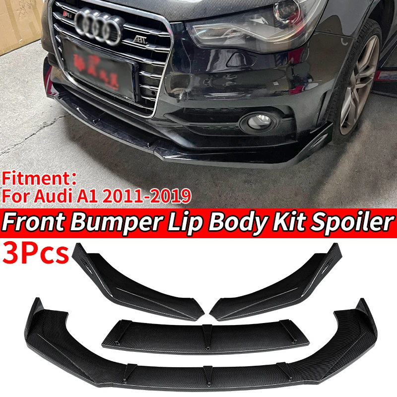 3 Pieces Car Accessories Front Bumper Splitter Lip Diffuser Spoiler Body Kit Protector Cover For Audi A1 2011 13 15 16 18 2019