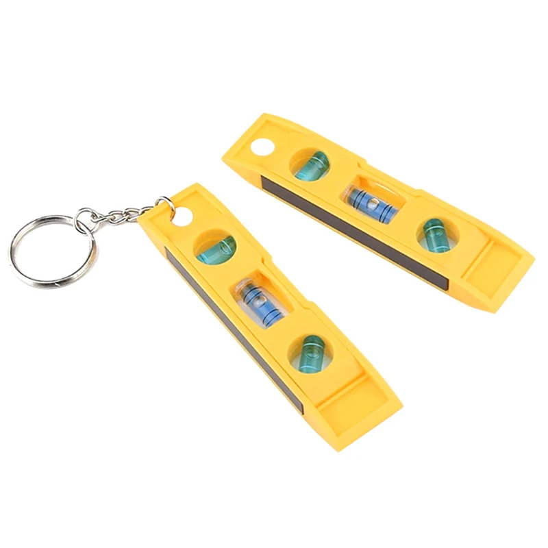 1Pcs Portable Spirit Level Mini 3 Bubble Level with Keychain Torpedo Magnetic Gradienter Level Measuring