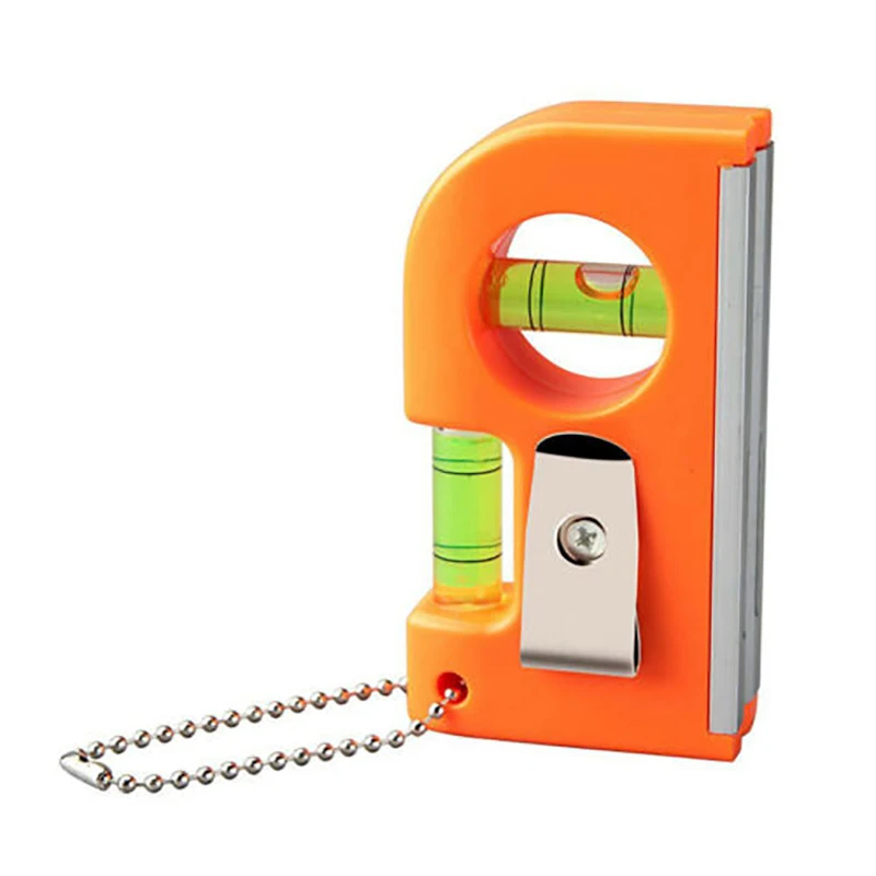 Portable Keychain Mini Spirit Level Measuring Tool with Magnetic Base Pocket Bubble Level V Groove Clamp Precision Gauge