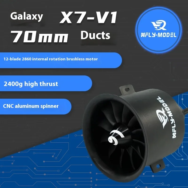 Xfly Model 70mm-v1 12 Blade Duct Power Unit Electric Duct Fan 2860-kv2200 Internal Rotating Motor 6s Accessory modification