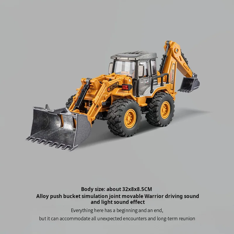 

Children Bulldozer Excavator Diecast Car Pullback Light and Sound Engineering Truck Construction Alloy Toys for Kids Boys Gifts