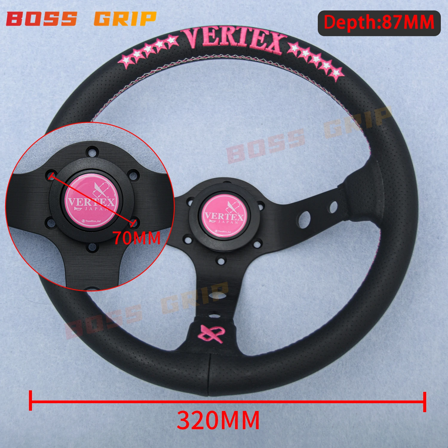 13inch JDM Vextex Leather Sim Racing Steering Wheel 10Stars Gaming Sport Steering Wheel for Universal