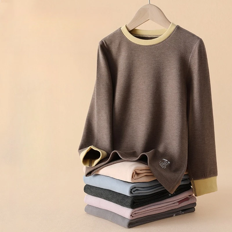 

Childrens Autumn/winter Undershirts 2025 New Fashion Casual Daily Solid Color Warm Top Boys Soft Comfy Underwear Top