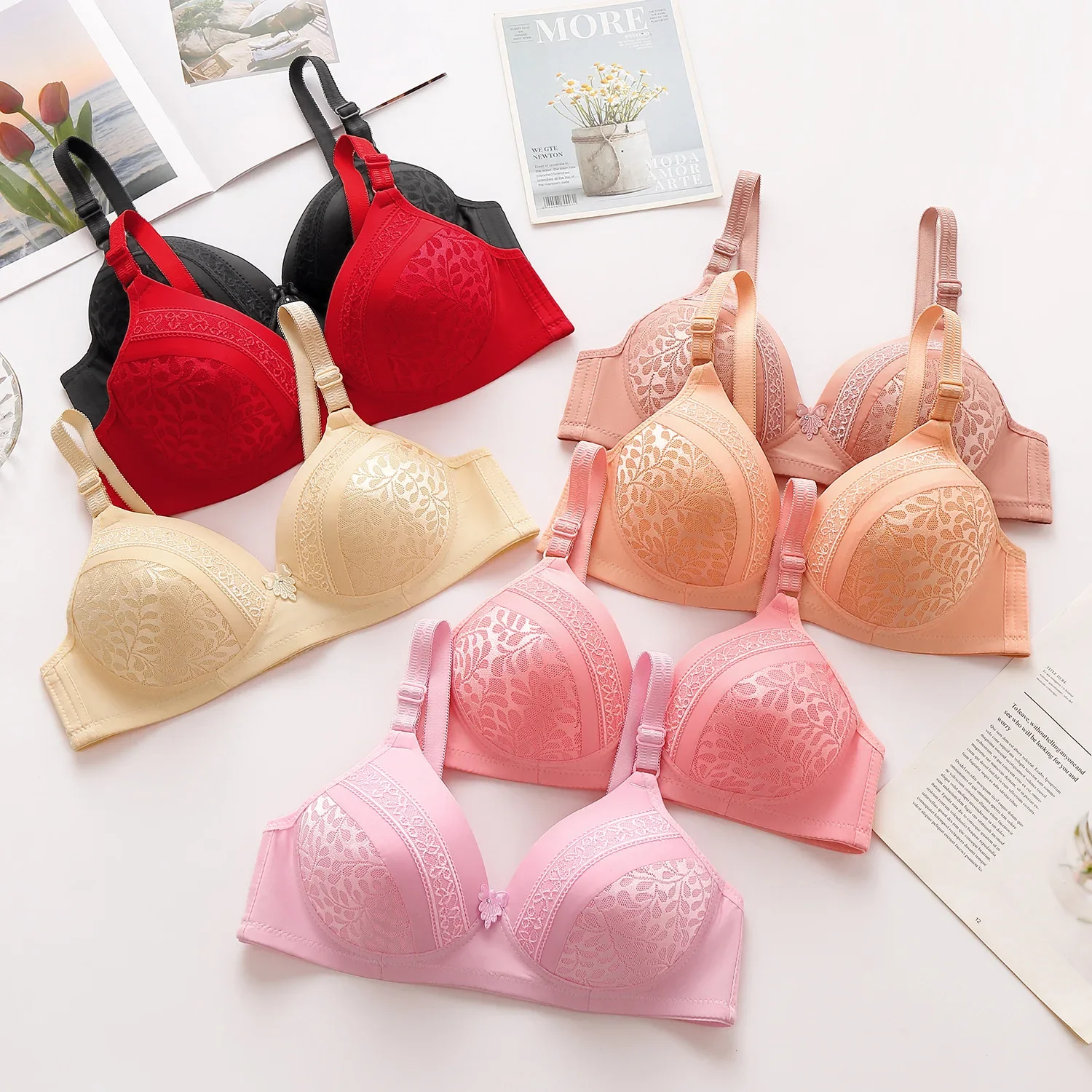 New Printed Oversized Pregnant Women's Underwear Comfortable Without Steel Ring Gathering Anti Sagging Bra