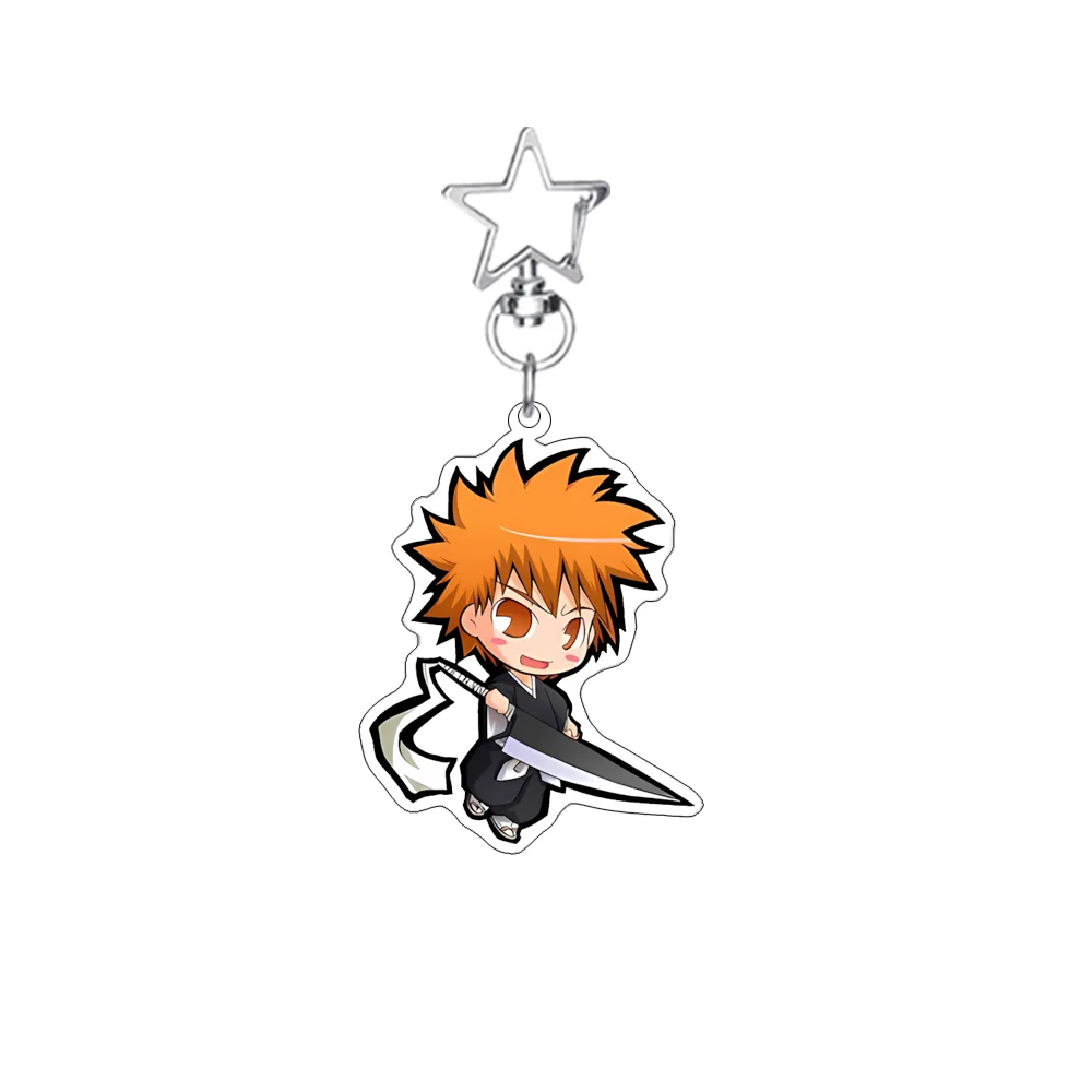 Anime Bleach Toshiro Hitsugaya 6CM Acrylic Stand Cute Cartoon Cute Bag Charm Car Keychain Decorations Bag Body Kit Keyring Gifts