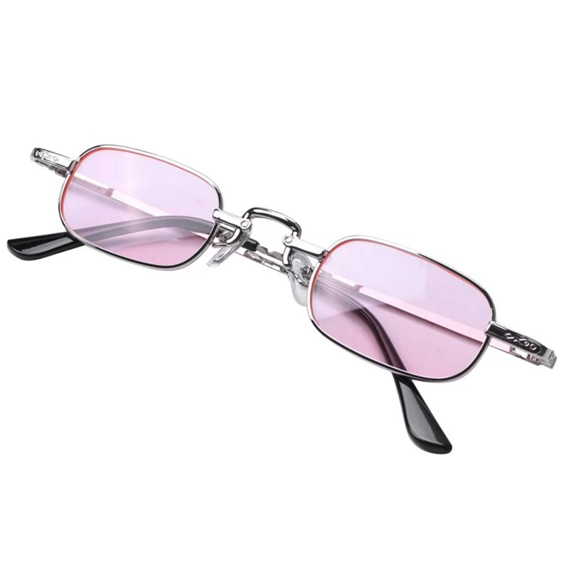 Round Sunglasses Brand Design Women Men Sunglasses Black & Black Gray & Clear Square Sunglasses Female Pink & Silver