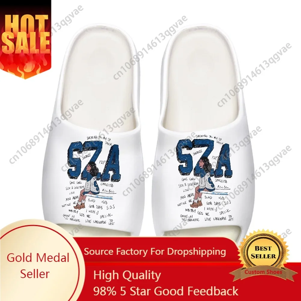 

Sza American Singer Kill Bill Soft Sole Sllipers Mens Womens Teenager Bathroom Home Clogs Custom Water Shoes on Sandals Shoes