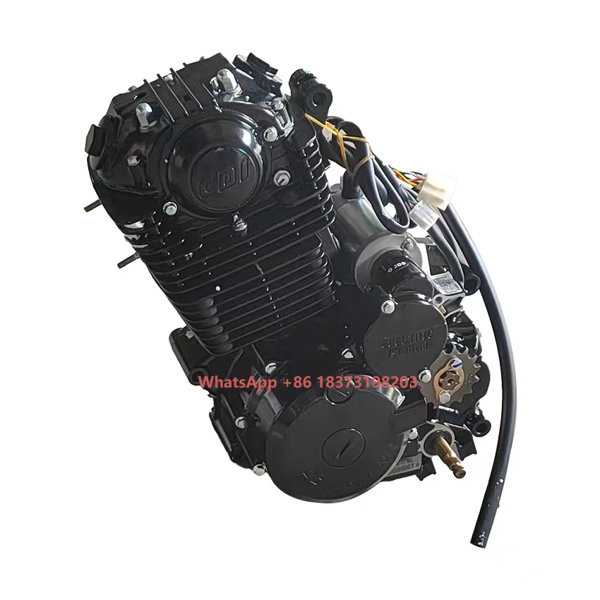 

The 200cc 4-stroke Motorcycle Engine Assembly Features an Air-cooled Engine
