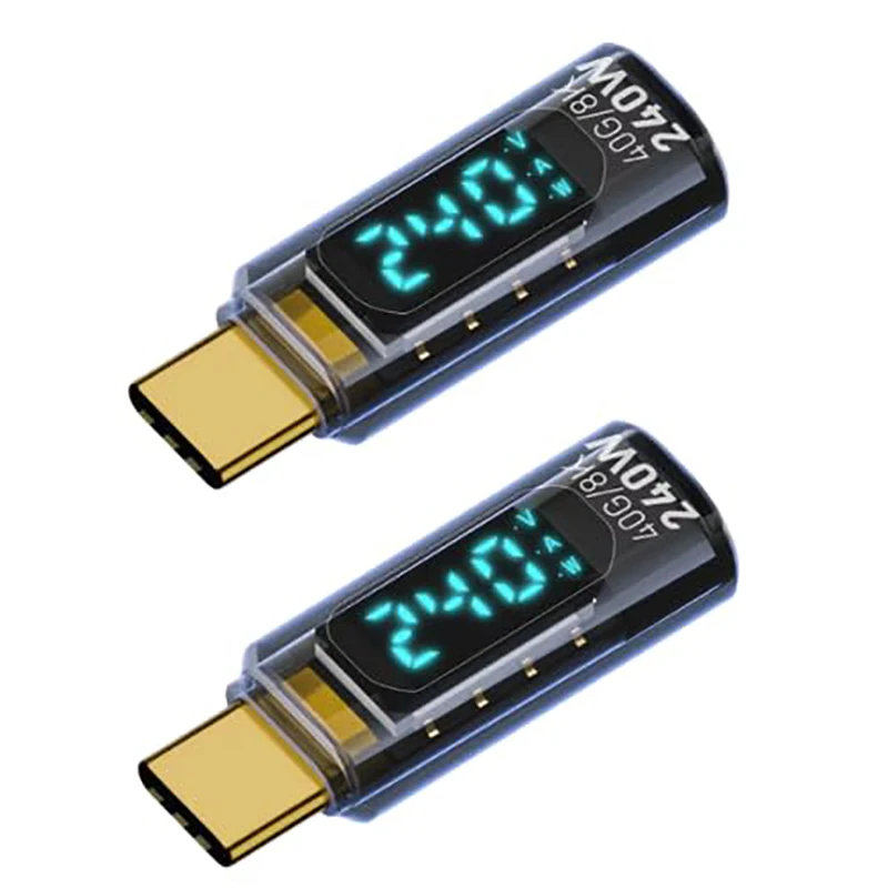 Transparent digital display USB 4 full-function digital charging adapter 240W digital display type-C adapter