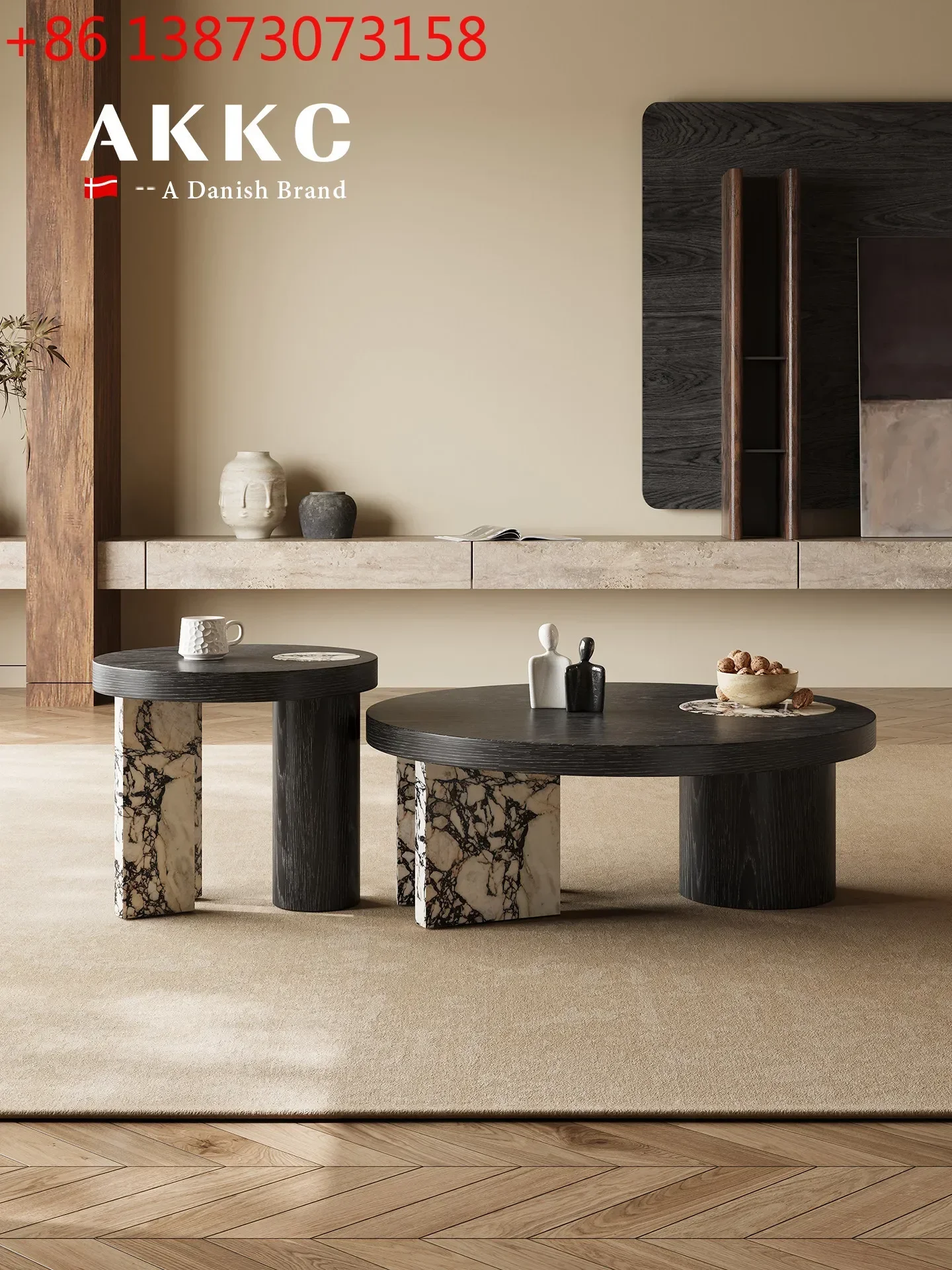 AKKC modern simple rock slab living room home wabi sandy wind creative small apartment table