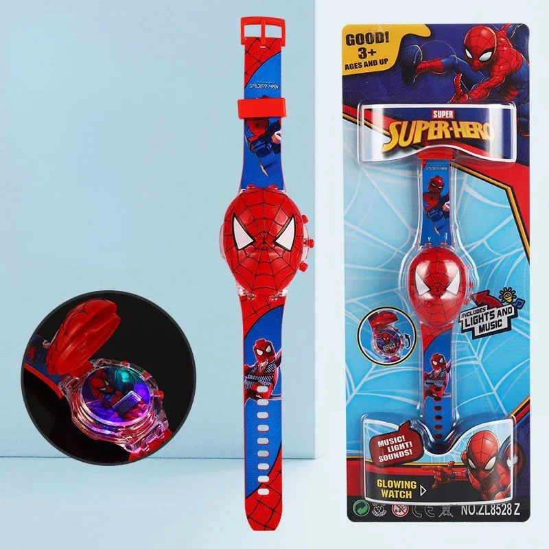 Marvel US Captain Spider Man Light Music Children Cartoon Electronic Watch Children Toys International Children's Day Gift