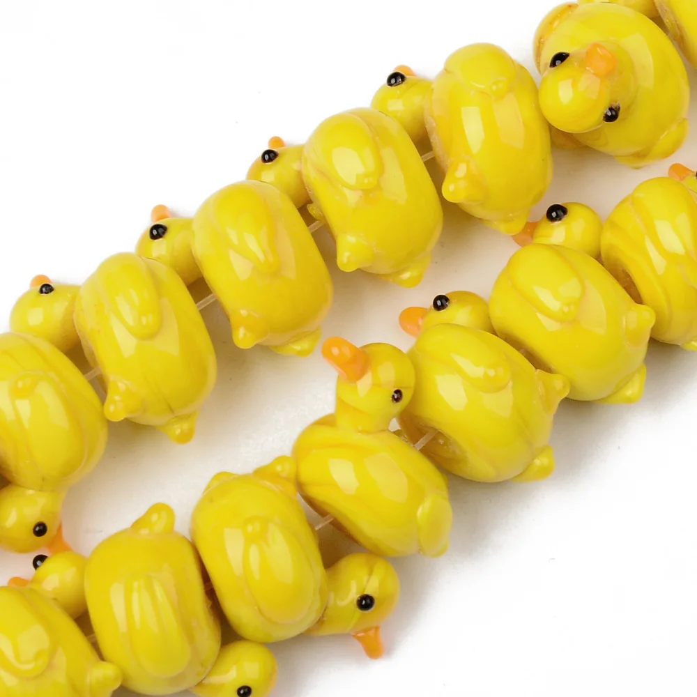 

1Strand Handmade Lampwork Duck Shape Beads Strands For DIY Bracelet Necklace earring jewelry making Crafts Decor Accessories