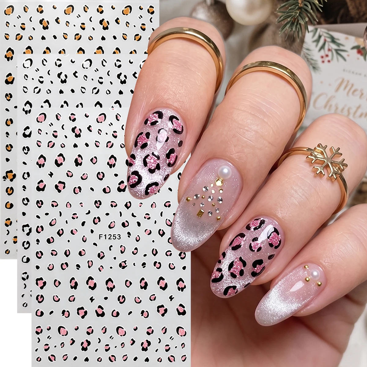 3 шт. блестящие 3D-наклейки дл – обзор и цена Nail Art Leopard