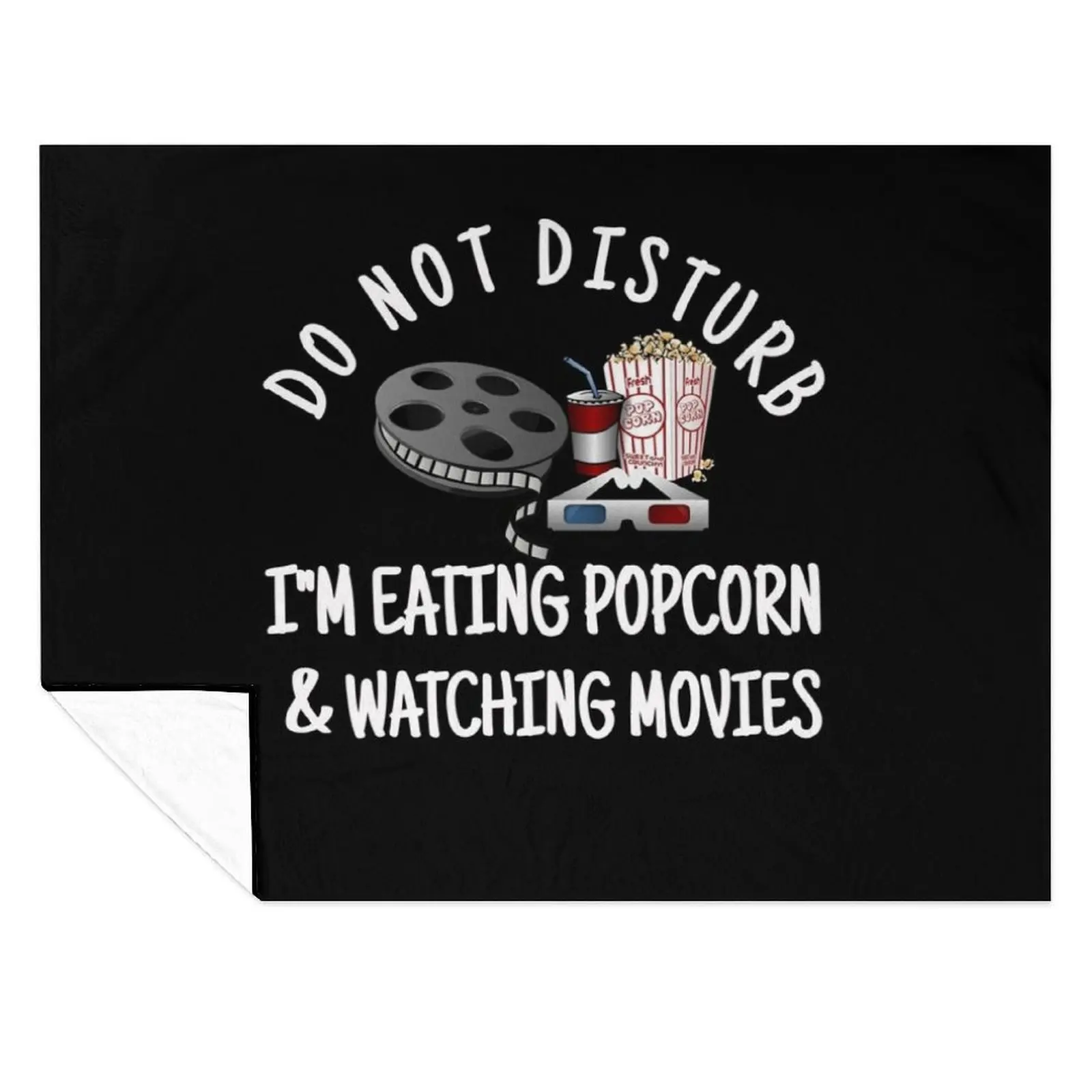 

Do Not Disturb I'm Eating Popcorn & Watching Movies Throw Blanket Heavy Stuffeds Plaid on the sofa Blankets