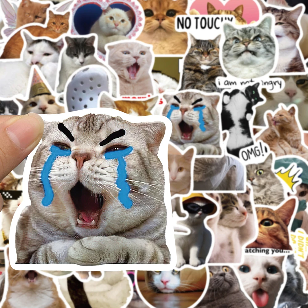 

10/30/50pcs Cute Cartoon Meme Cat Stickers Funny Animal Decals Notebook Skateboard Laptop Motorcycle Phone Decoration Sticker To