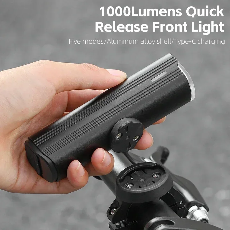 

WEST BIKING Cycling Quick Release Headlight 1000 Lumens 4500mAh Type-C Rechargeable Bicycle Front Light With Battery Indicator