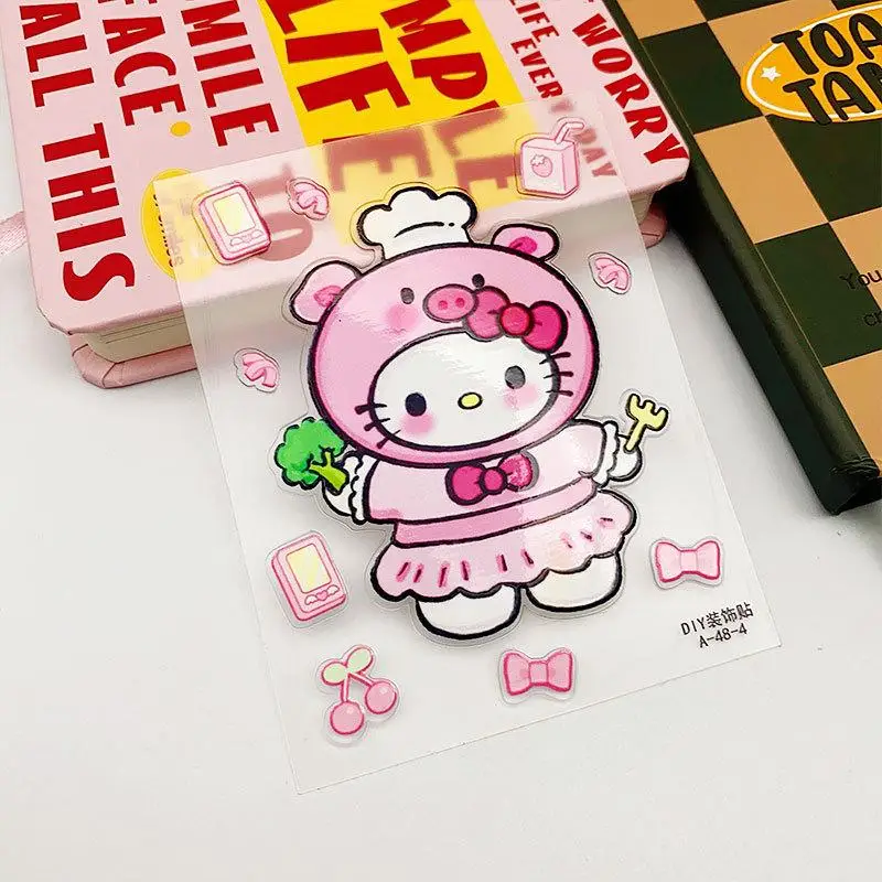 Sanrio Olá Kitty Dos Desenhos Animados Adesivos para Meninas, Impermeável Decore Adesivos, DIY, Geladeira, Telefone Móvel, Computador, Copo De Água, Geladeira, Kawaii