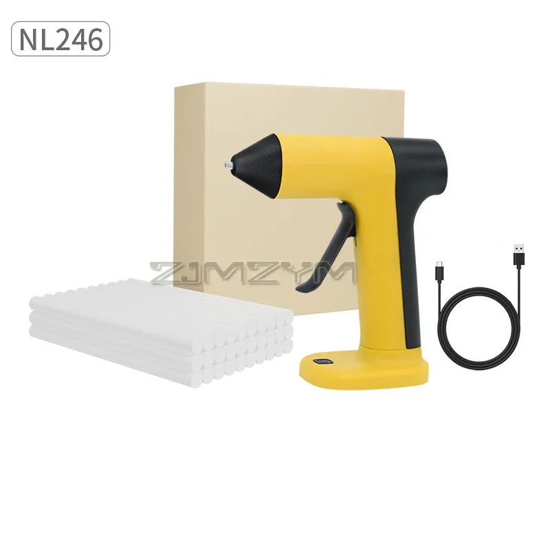 Pistola de pegamento de calentamiento rápido a prueba de fugas, pistola adhesiva de apagado automático inalámbrico, segura, antiquemaduras, producción de arte DIY, pistola de pegamento termofusible