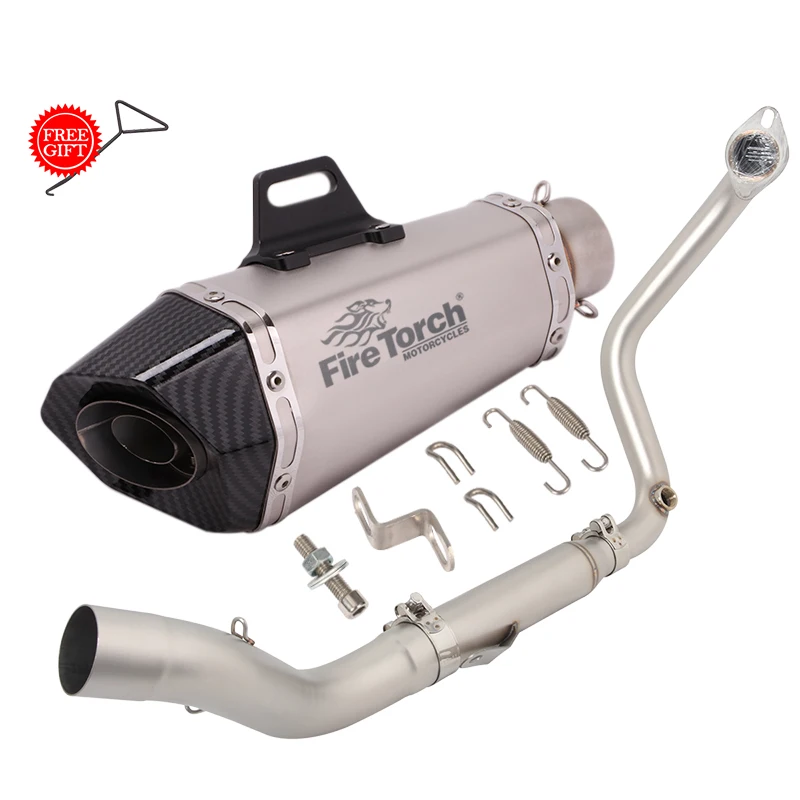 Motorcycle Exhaust System Escape 51mm Front Link Pipe With Muffler Motocross Slip On For ZONTES ZT 350 GK GK350 T X R T1 X1 T2