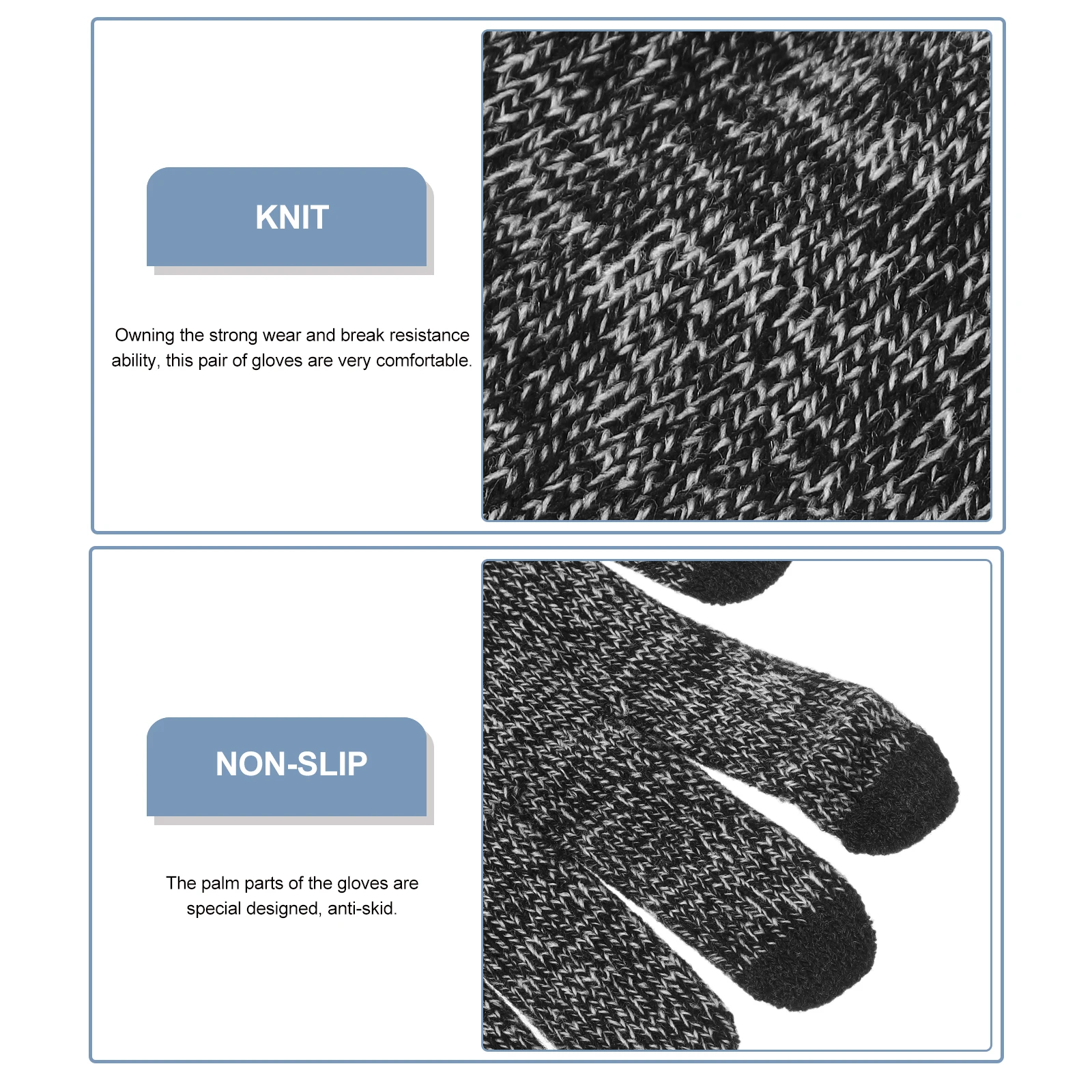 

Thermal Touchscreen Winter Men Warm Knit Outdoor Shockproof Anti Slip Cycling Ski Gloves Running Gloves for Men G1202 Gray