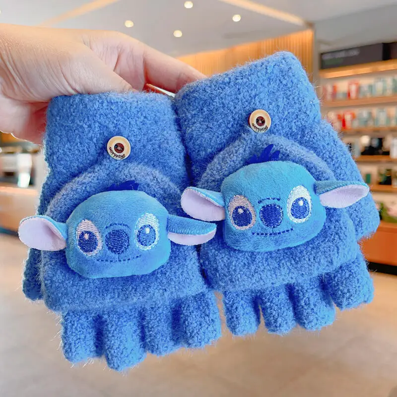 

Перчатки для девочек, детские кавайные аниме, мультяшная стежка, пушистые плюшевые, теплые, зимние, милые, мягкие, модные, на пуговицах, морозостойкие, детская ручная одежда, подарки