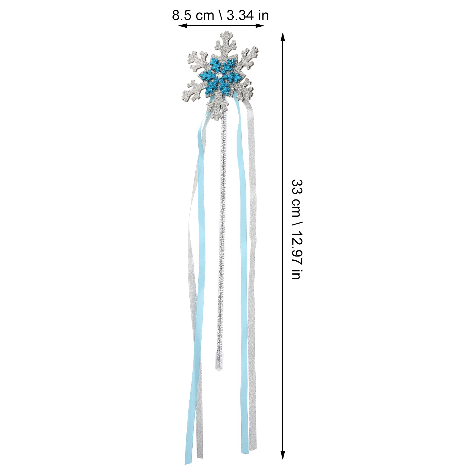 2Pcs Snowflake Wands Fairy Design Winter Party Favors for Girls Christmas Costume Photo Props Kids Celebration