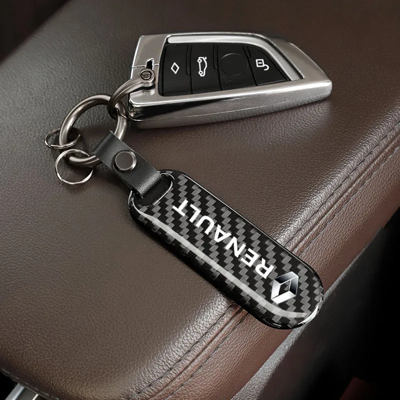 سلسلة مفاتيح السيارة من ألياف الكربون سبائك الزنك مفتاح سلسلة حلقة لرينو كليو كوليوس ميجان اسبيس QM6 كادجار كابتور ذات المناظر الطبيعية الخلابة زو فلوينس