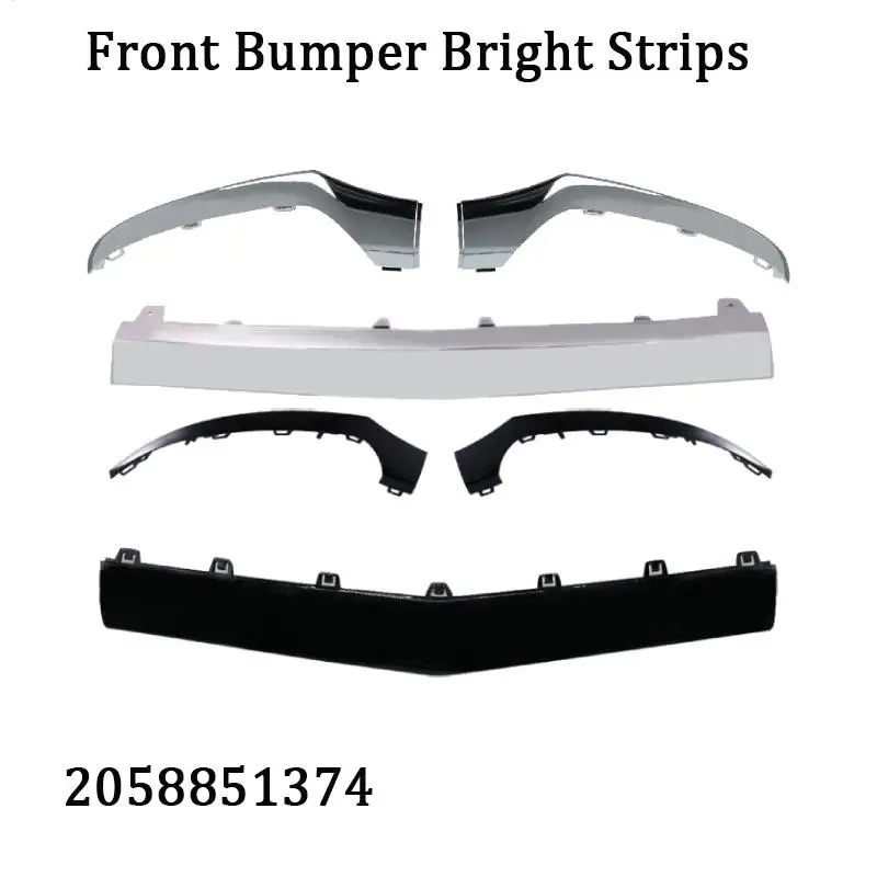 

2058851374 Накладка на передний бампер, подходит для MB C-Class W205 2058851374, глянцевая черная накладка на передний бампер