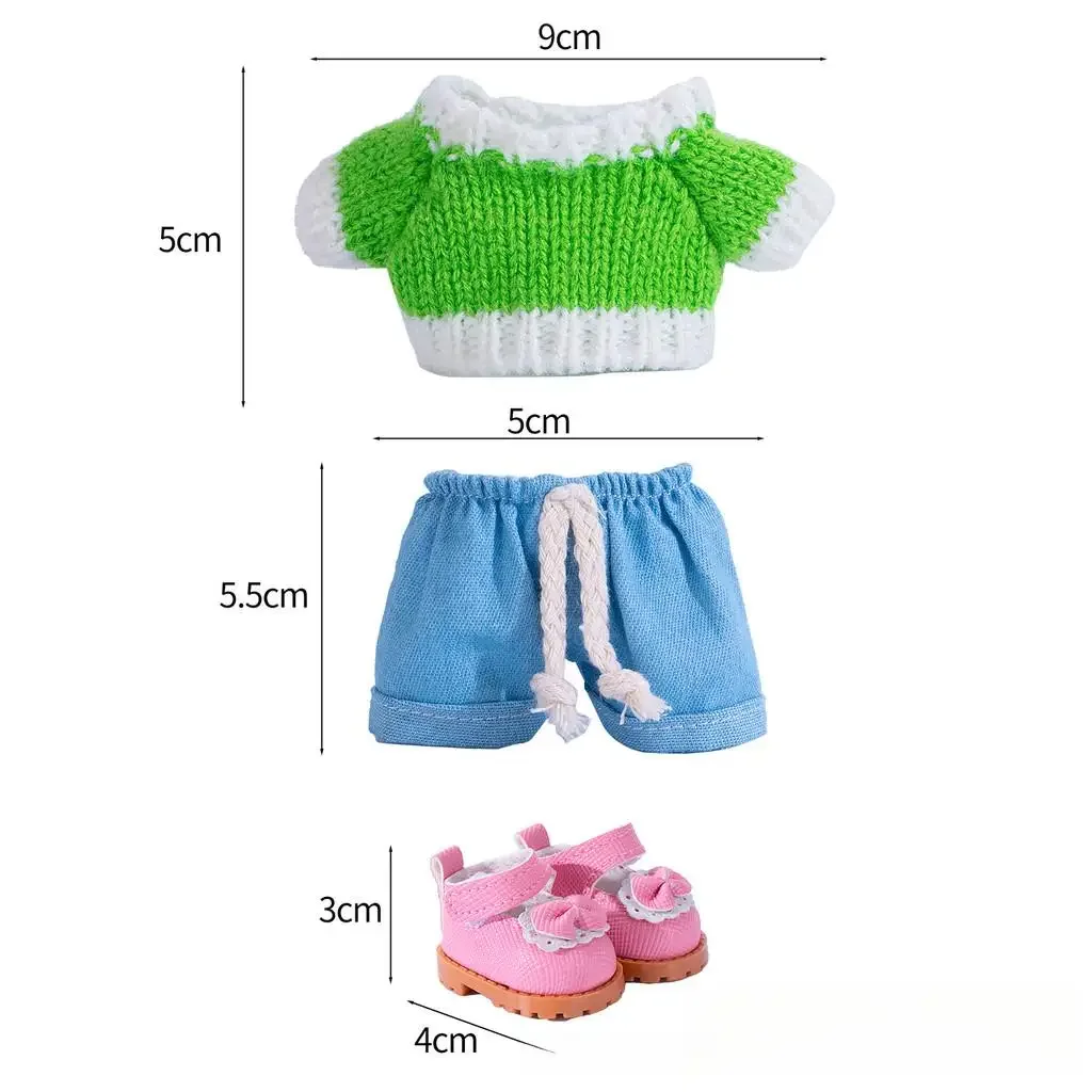 Mini Plush Doll'S Clothes Outfit Accessories For Korea Kpop Exo 15-17cm Labubu Idol V1 V2 Sweater Jeans Set Clothing Gift