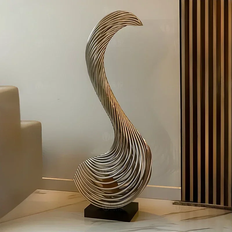 

Абстрактная спиральная скульптура из нержавеющей стали в форме крыла, металлическое украшение для офиса, квадратный крупный ландшафтный декор